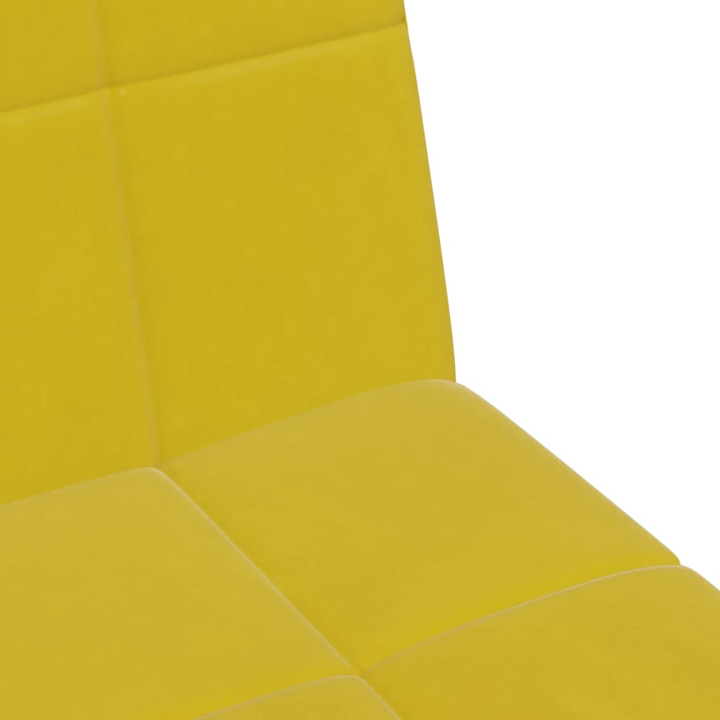 Sofá-cama 2 lugares c/ apoio de pés veludo amarelo