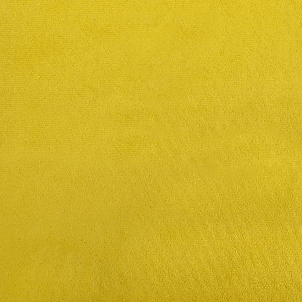 Sofá-cama 2 lugares c/ apoio de pés veludo amarelo