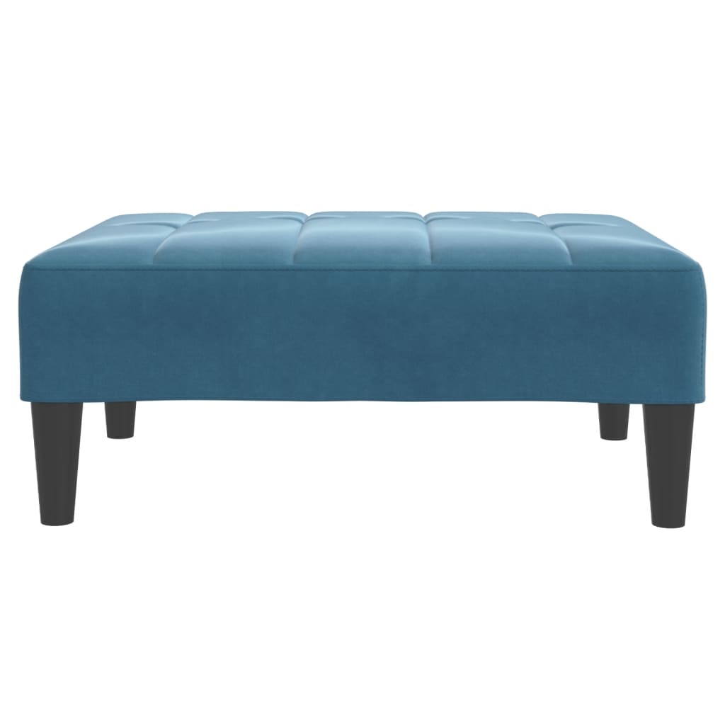 Sofá-cama 2 lugares c/ apoio de pés veludo azul
