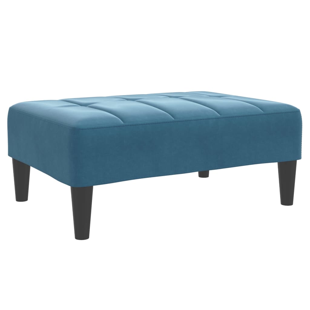 Sofá-cama 2 lugares c/ apoio de pés veludo azul