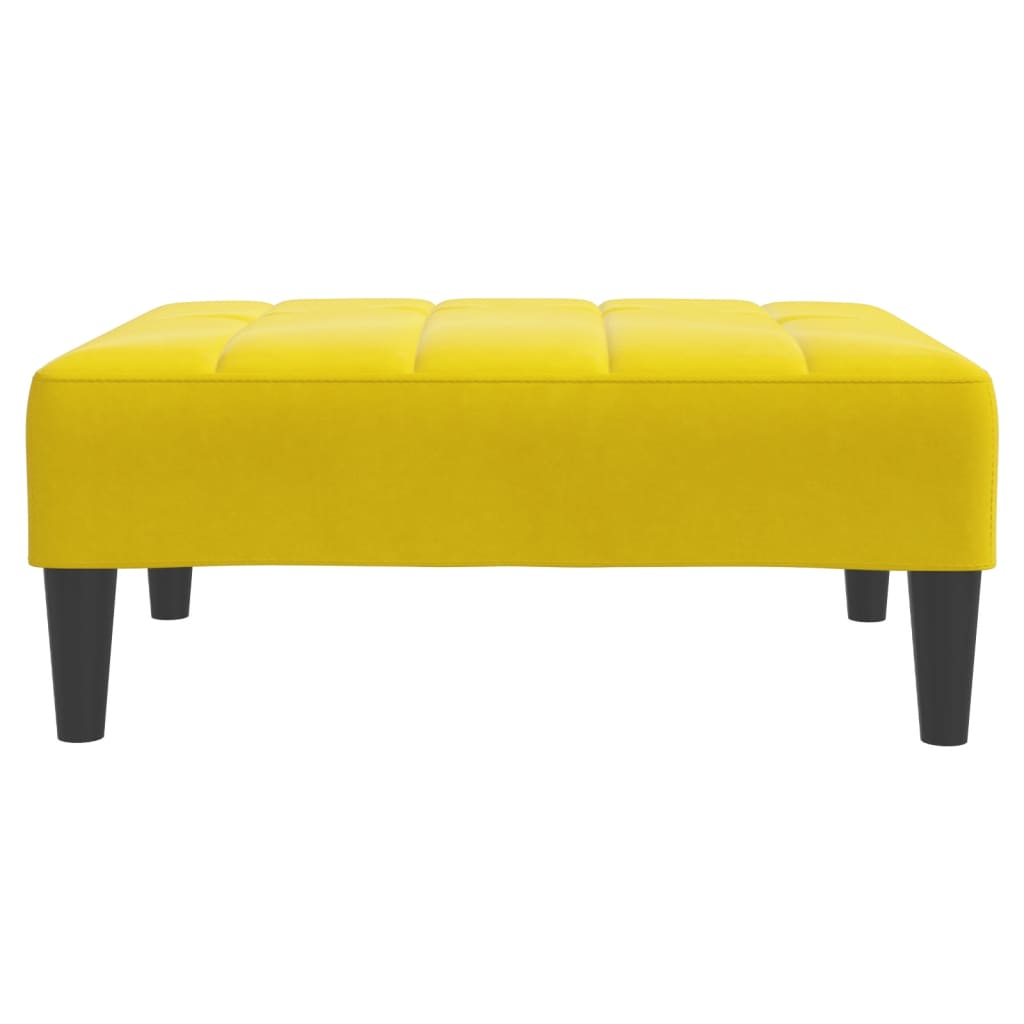 Sofá-cama 2 lugares c/ apoio de pés veludo amarelo