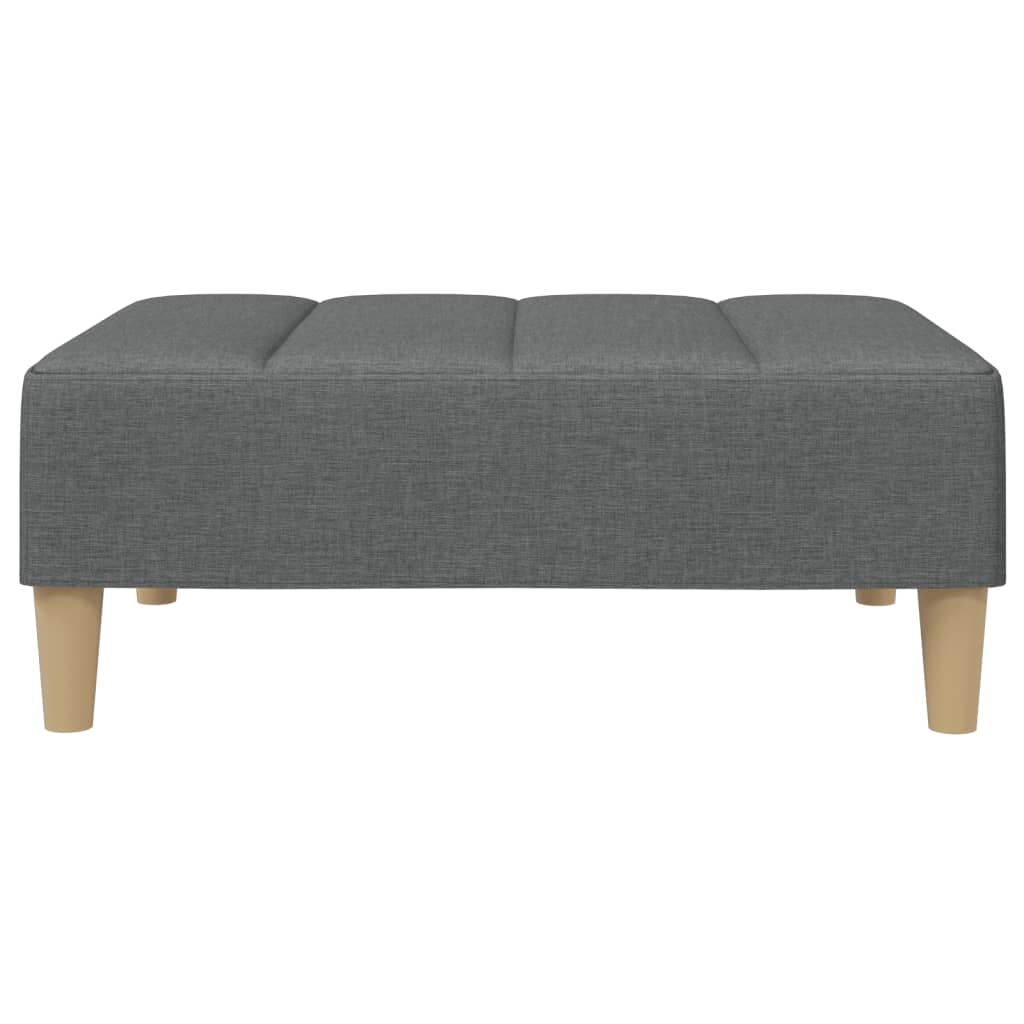 Sofá-cama de 2 lugares c/ apoio de pés tecido cinzento-escuro