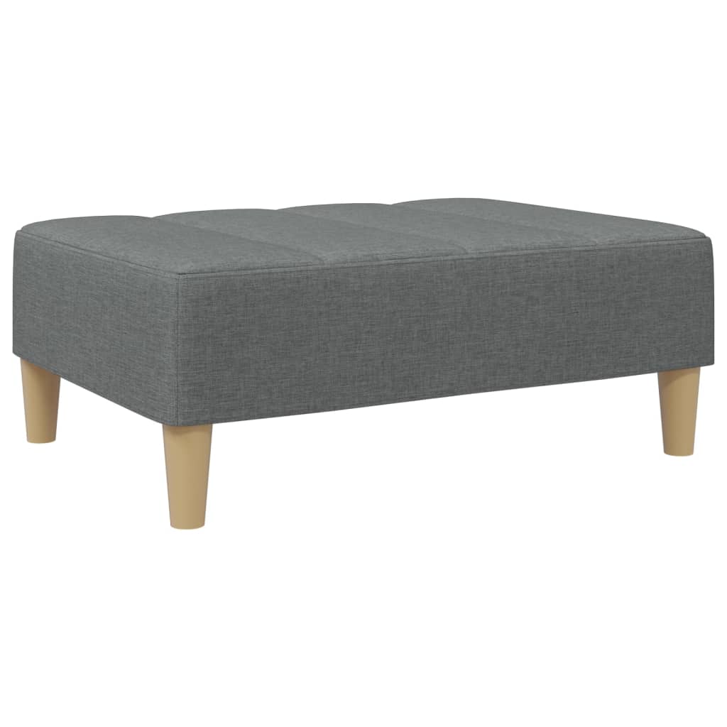 Sofá-cama de 2 lugares c/ apoio de pés tecido cinzento-escuro