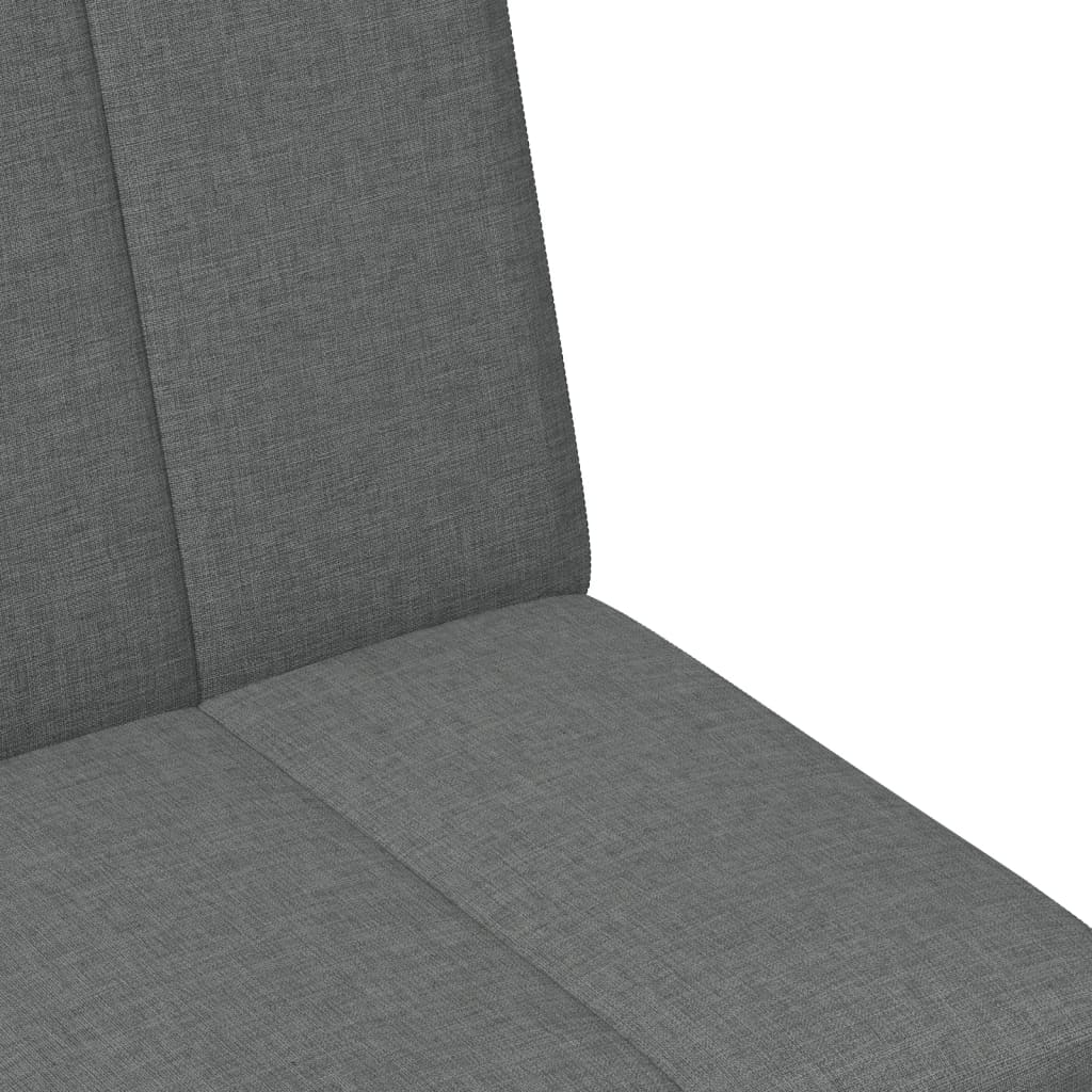 Sofá-cama de 2 lugares c/ apoio de pés tecido cinzento-escuro