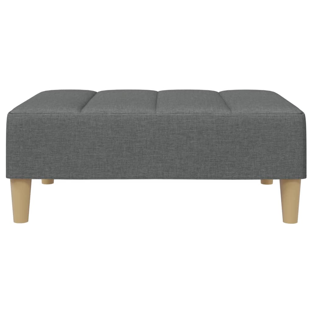 Sofá-cama de 2 lugares c/ apoio de pés tecido cinzento-escuro