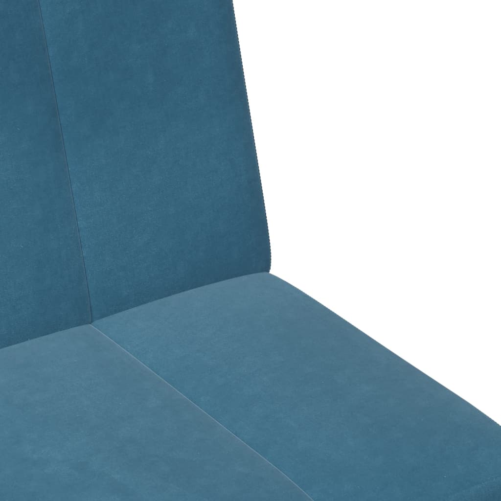 Sofá-cama 2 lugares c/ apoio de pés veludo azul