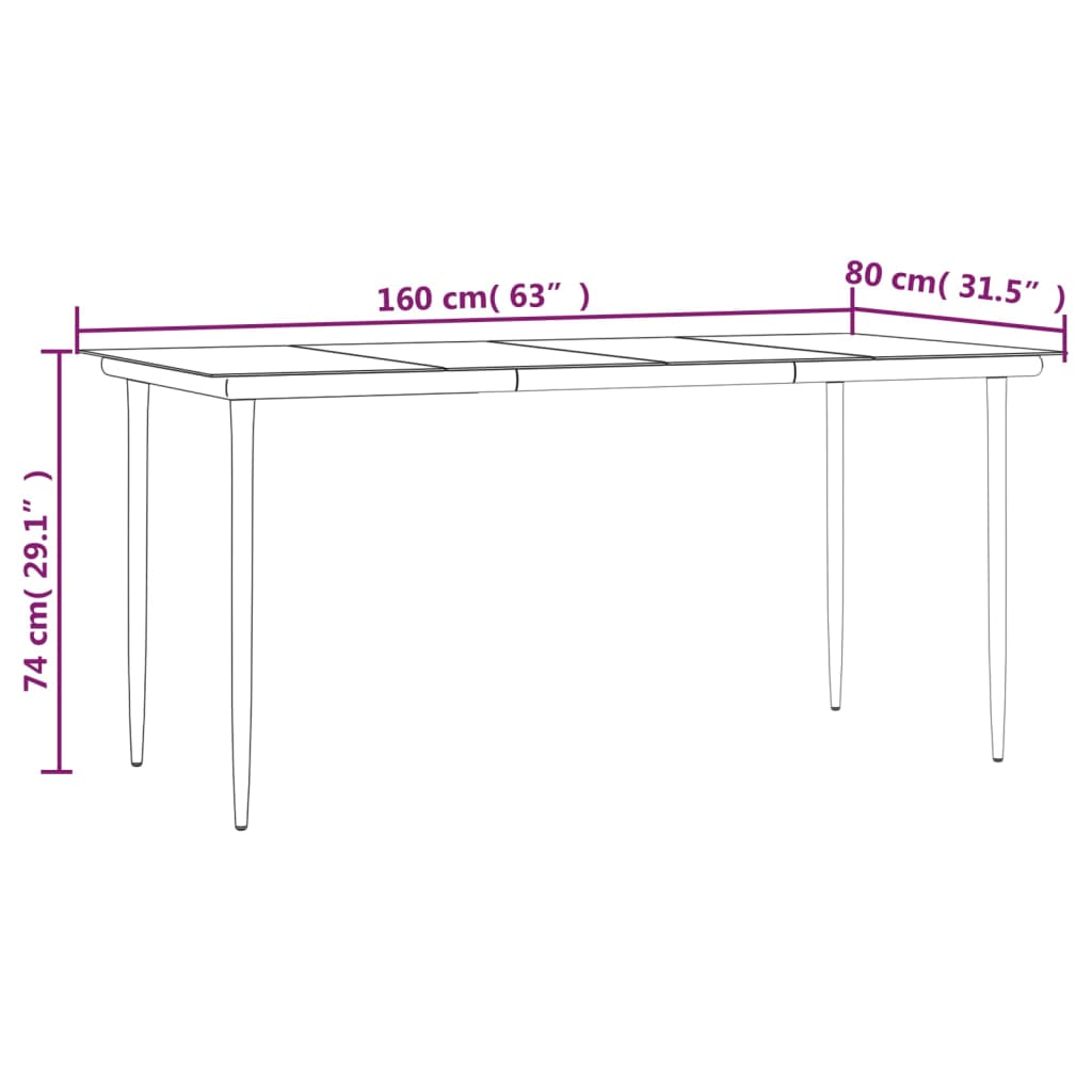 7 pcs conjunto jantar p/ jardim c/ almofadões vime PE castanho