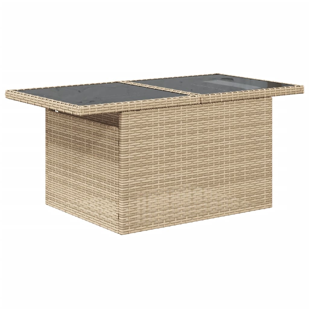 10 pcs conjunto de sofás p/ jardim com almofadões vime PE bege