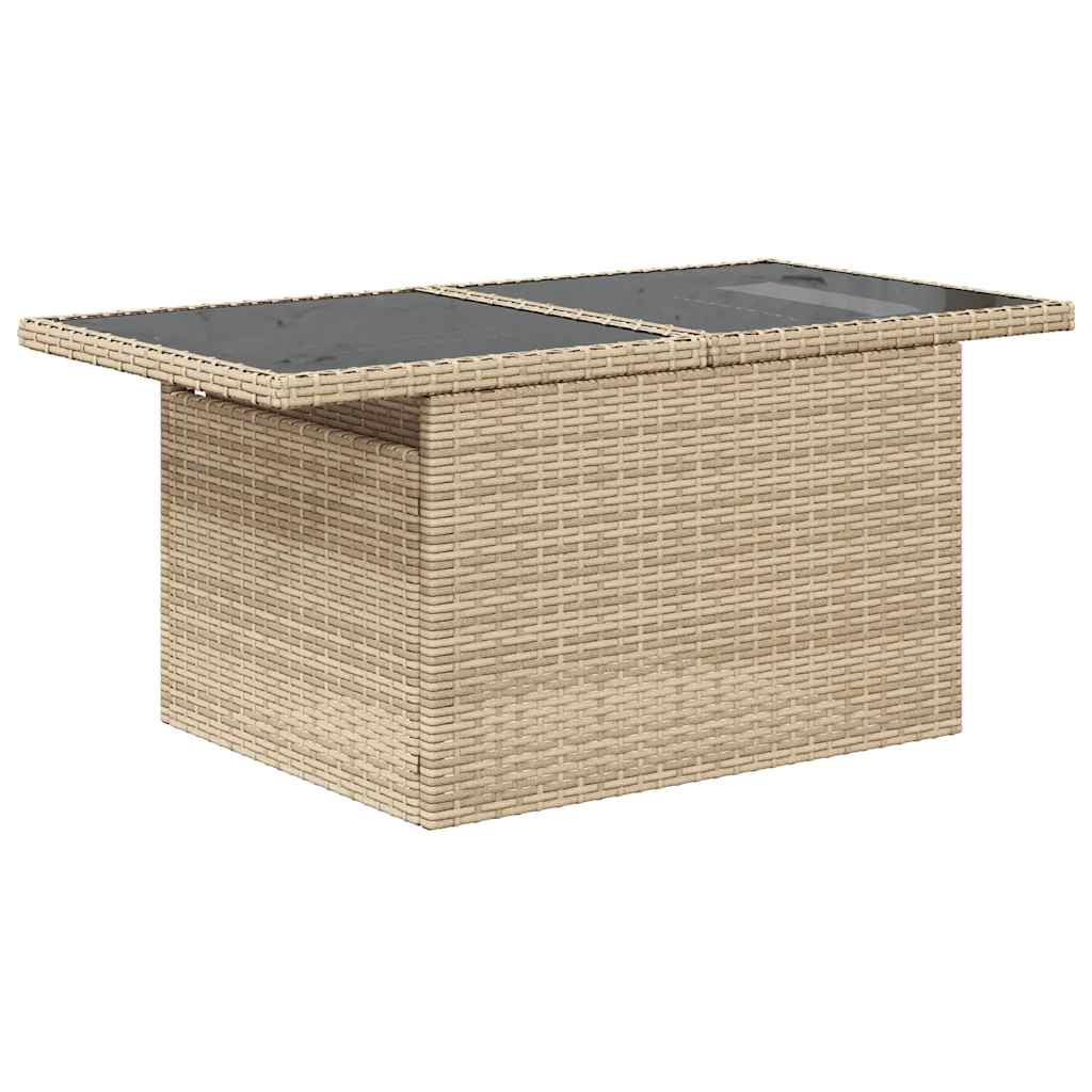 10 pcs conjunto de sofás p/ jardim com almofadões vime PE bege