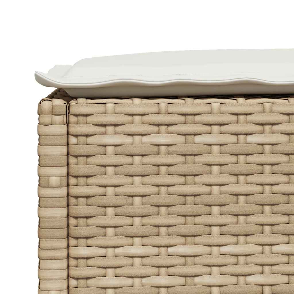 7 pcs conjunto de sofás p/ jardim com almofadões vime PE bege