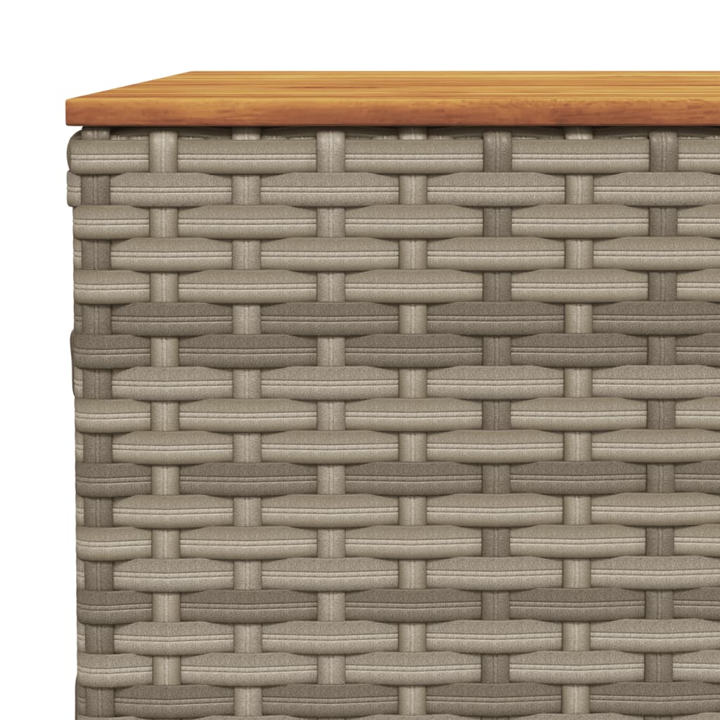 10 pcs conjunto sofás de jardim c/ almofadões vime PE cinzento