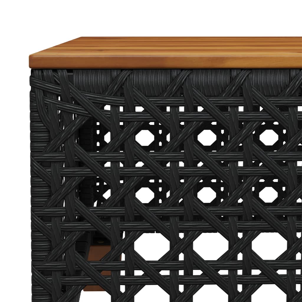 10 pcs conjunto sofás de jardim c/ almofadões vime PE preto