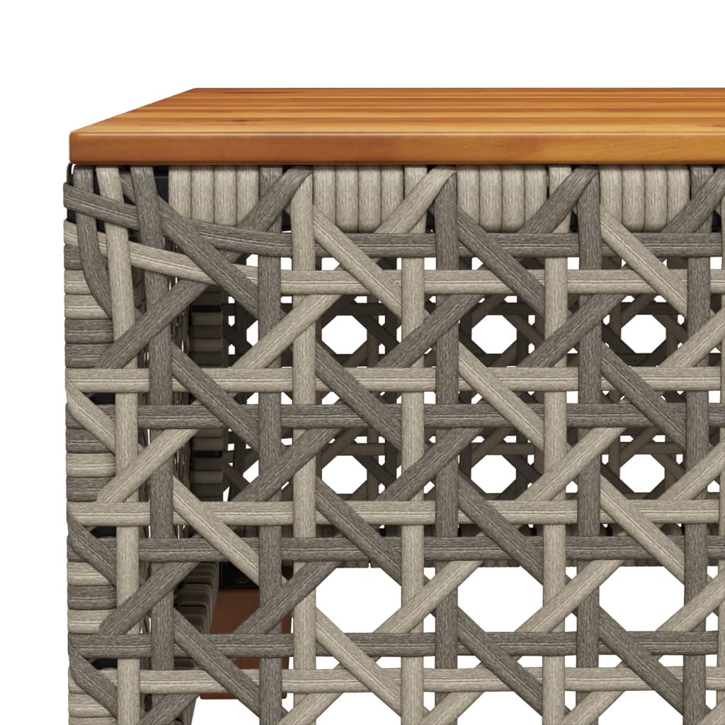 10 pcs conjunto sofás de jardim c/ almofadões vime PE cinzento