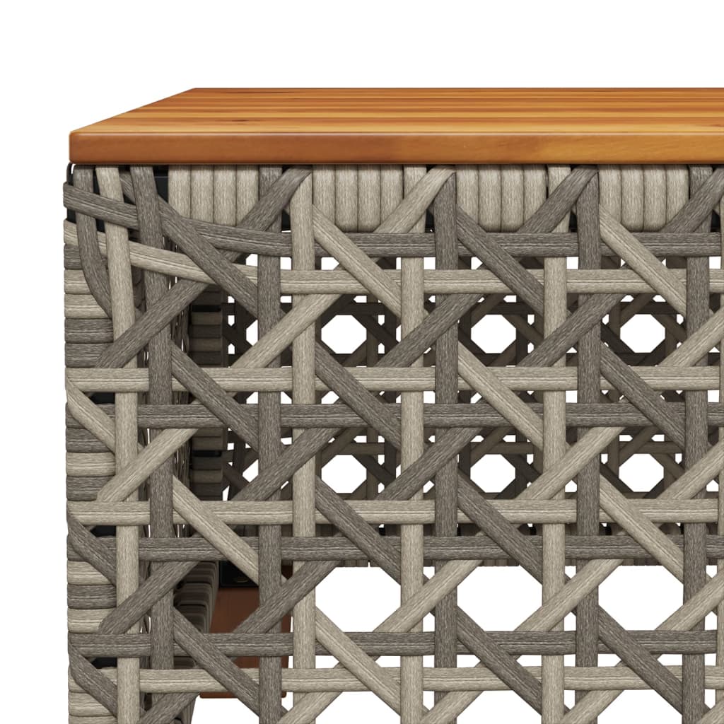 10 pcs conjunto sofás de jardim c/ almofadões vime PE cinzento