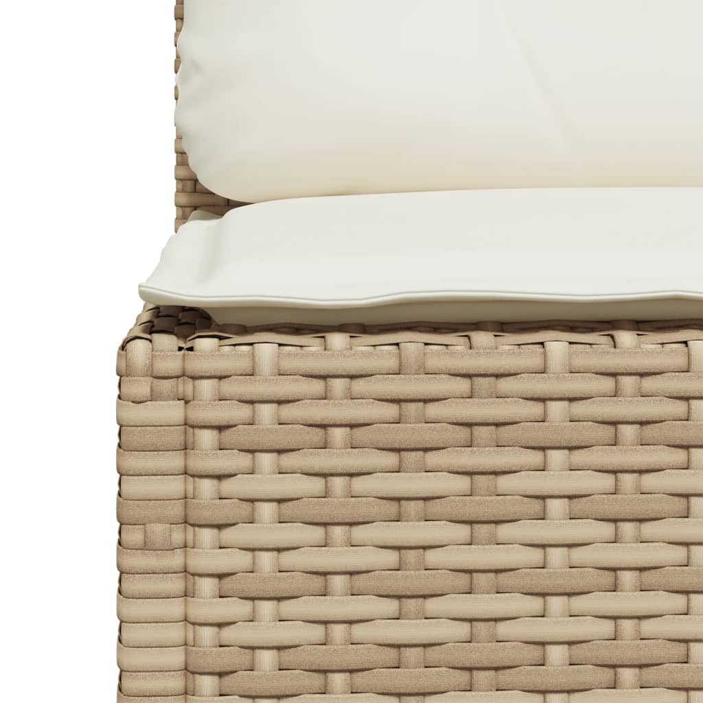10 pcs conjunto de sofás p/ jardim com almofadões vime PE bege