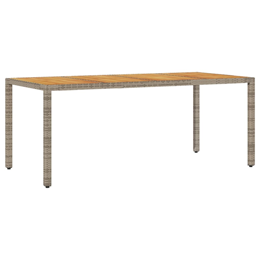 7 pcs conjunto jantar jardim c/ almofadões vime PE/acácia cinza