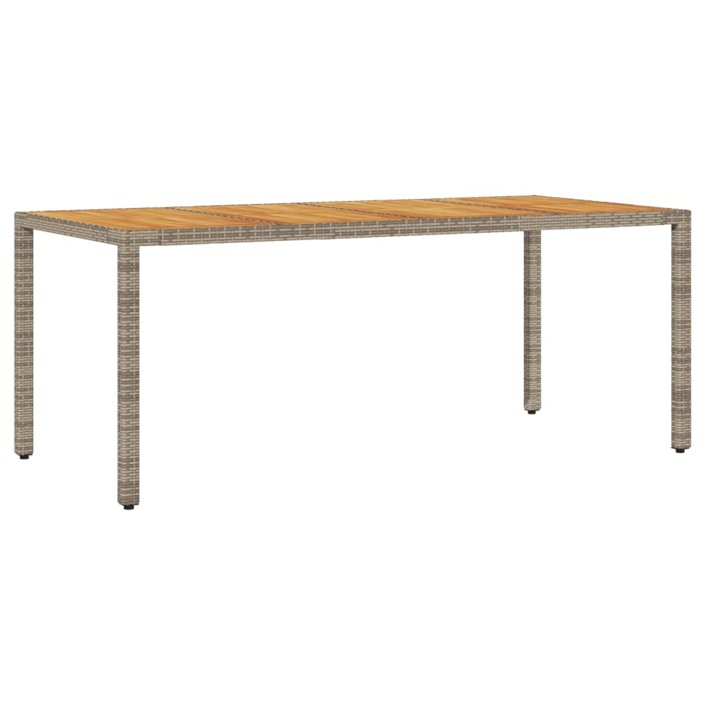 7 pcs conjunto jantar jardim c/ almofadões vime PE/acácia cinza