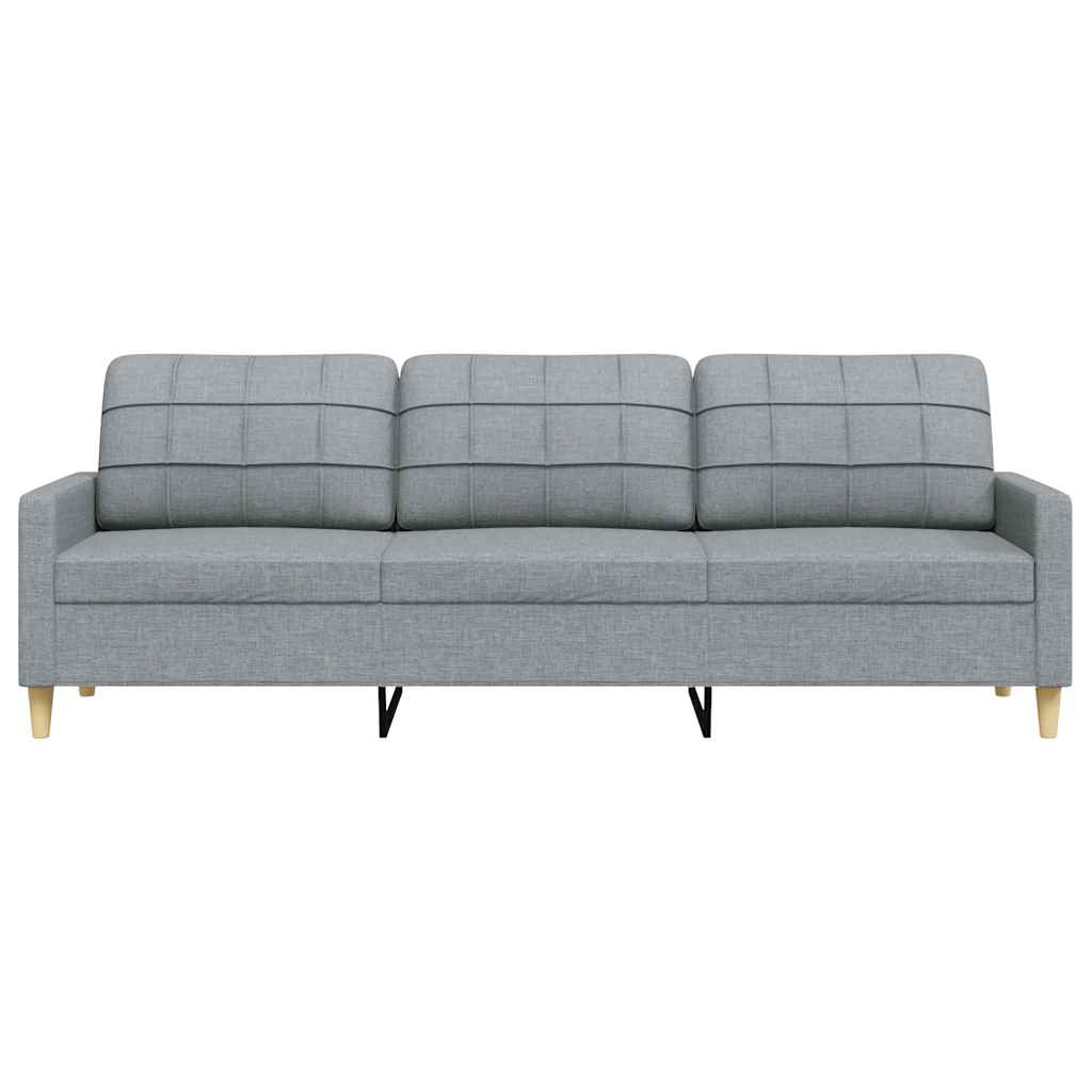 3-seater sofa 210 cm light grey fabric