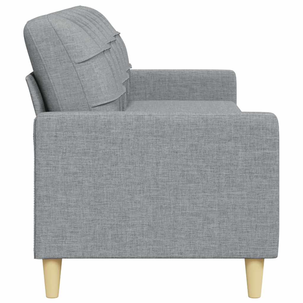 3-seater sofa 210 cm light grey fabric