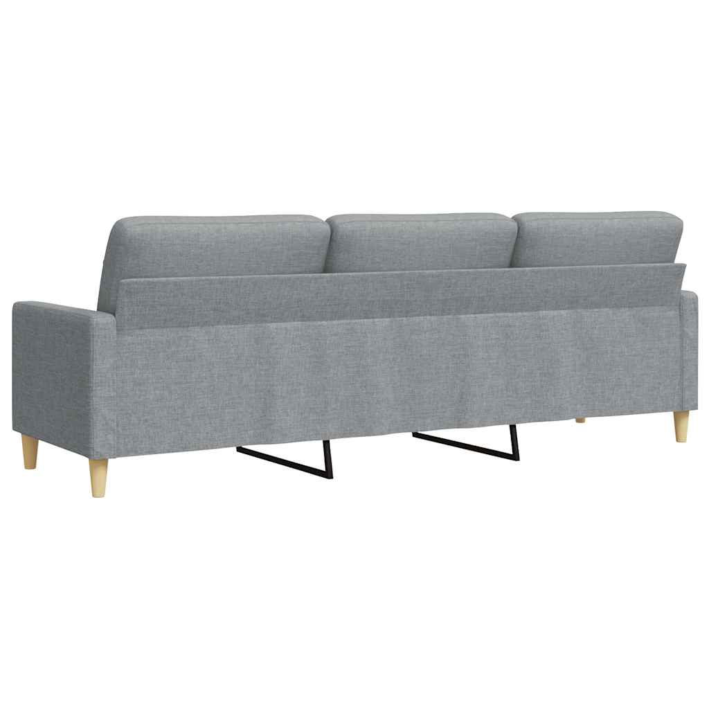 3-seater sofa 210 cm light grey fabric