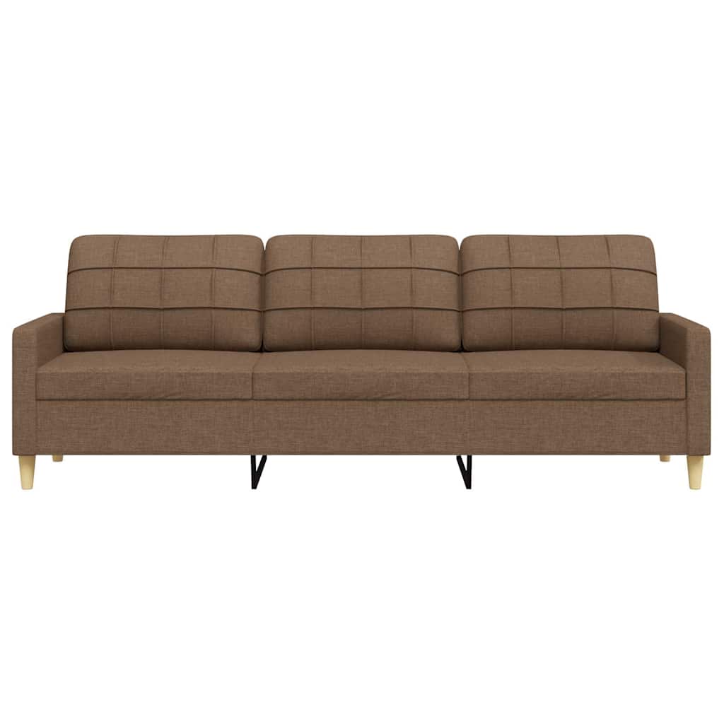 3-seater sofa in brown fabric 210 cm