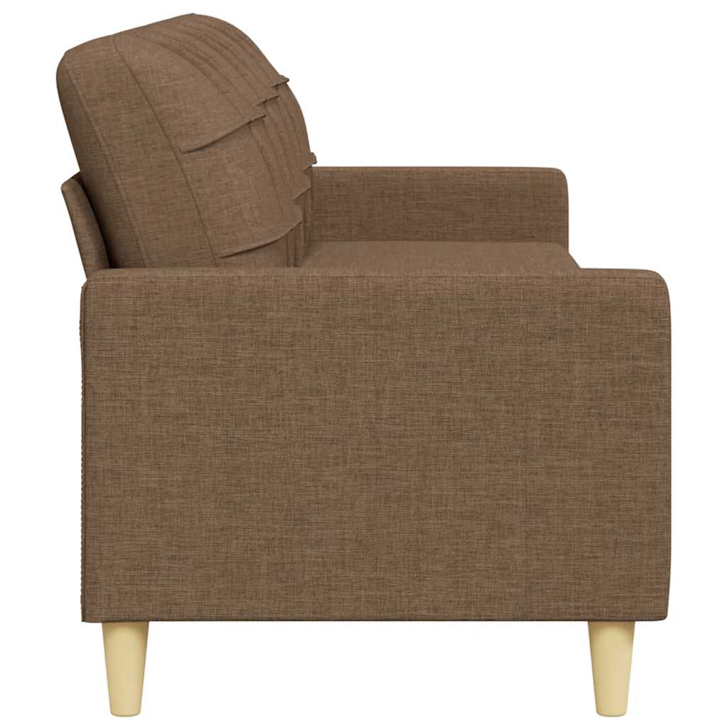 3-seater sofa in brown fabric 210 cm