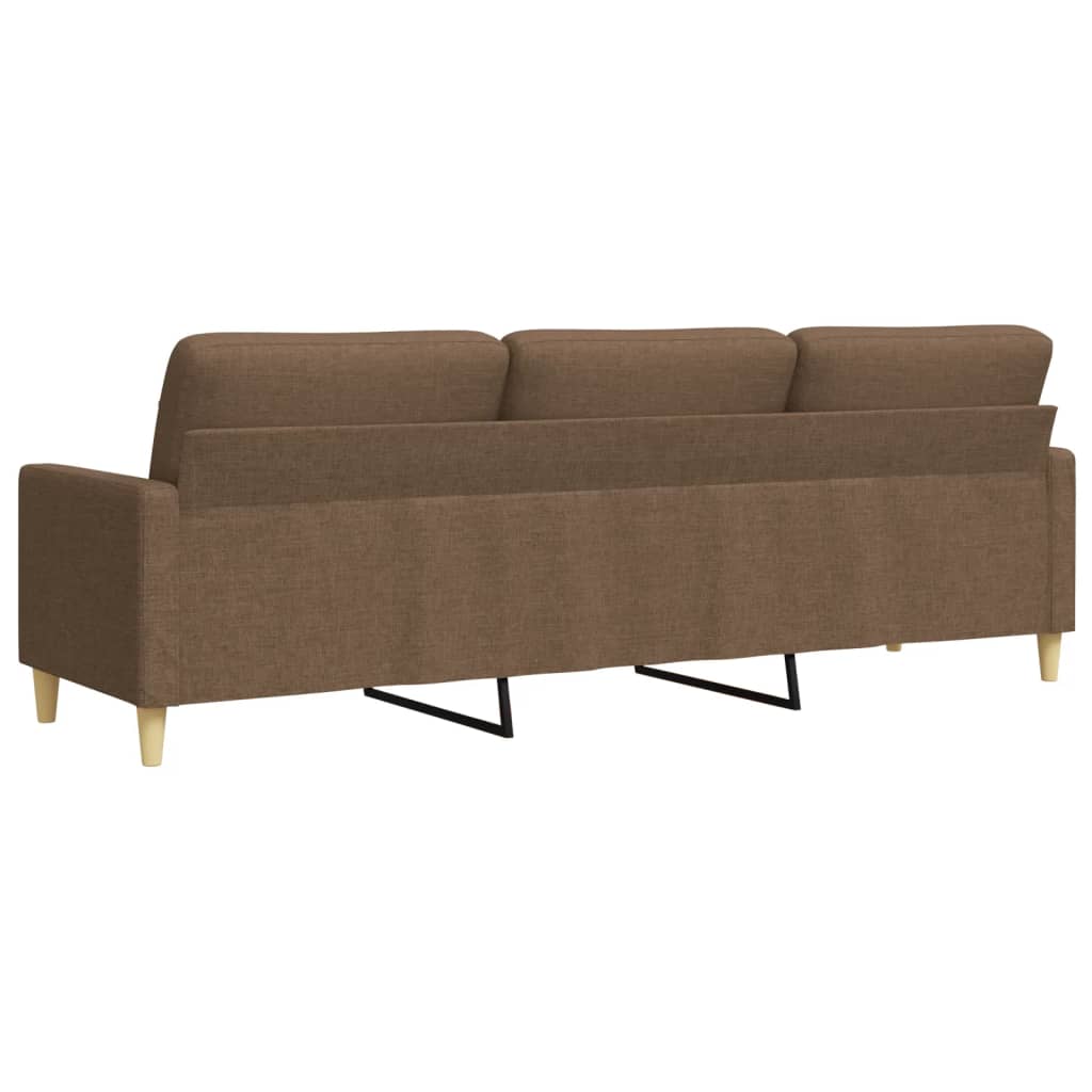 3-seater sofa in brown fabric 210 cm