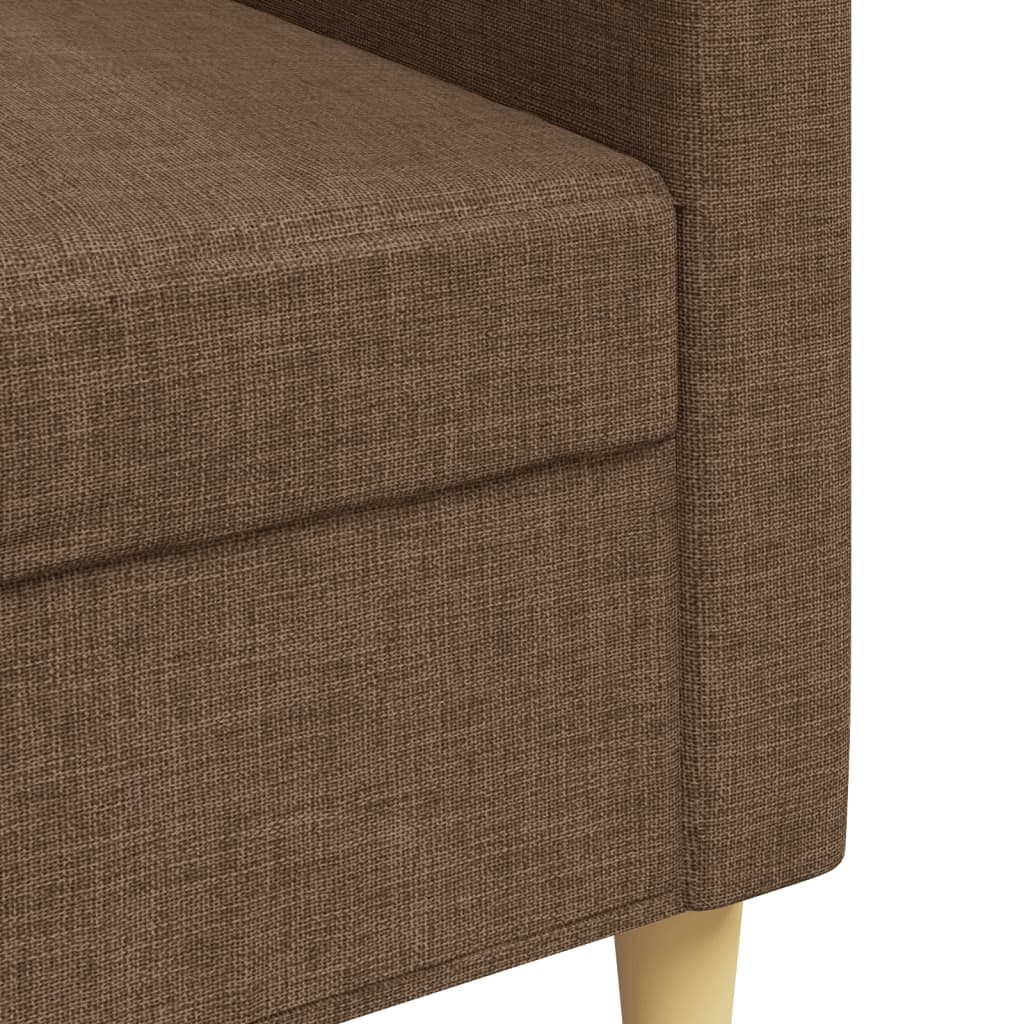 3-seater sofa in brown fabric 210 cm