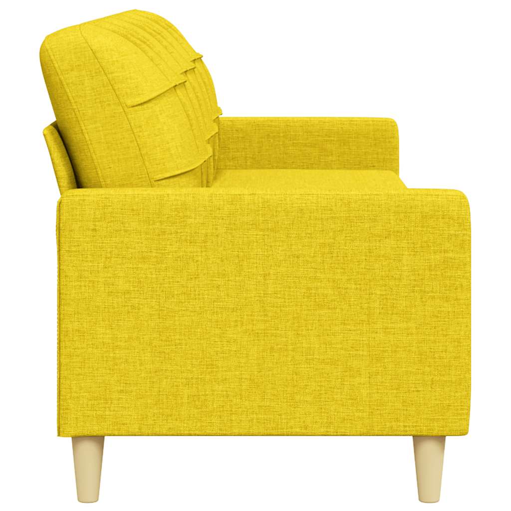 3-seater sofa 210 cm light yellow fabric