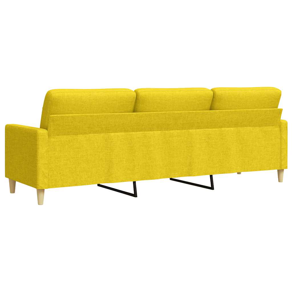 3-seater sofa 210 cm light yellow fabric
