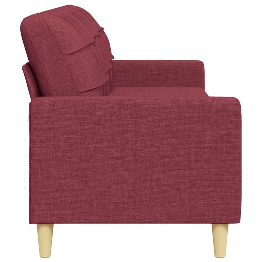 3-seater sofa in 210 cm red fabric