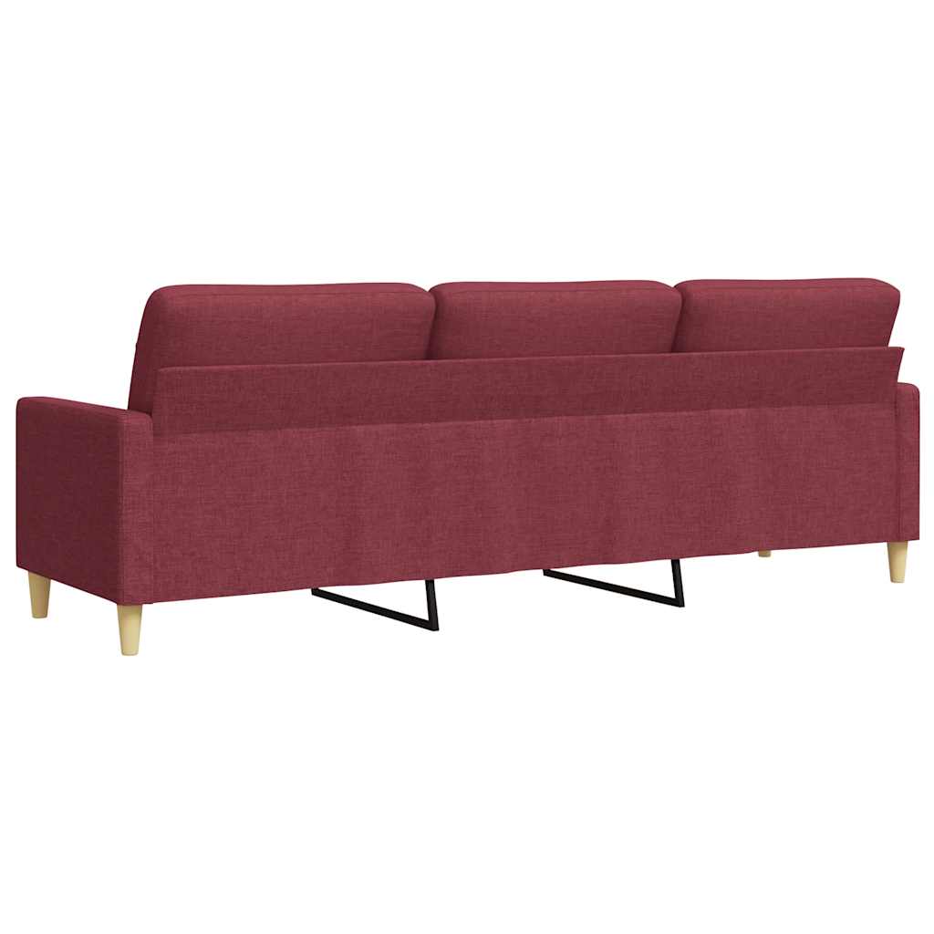 3-seater sofa in 210 cm red fabric