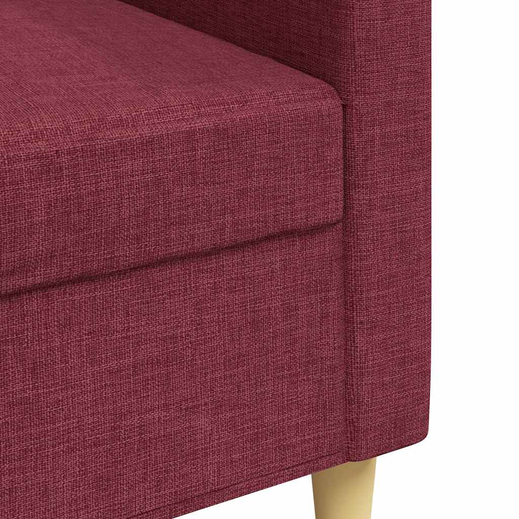 3-seater sofa in 210 cm red fabric