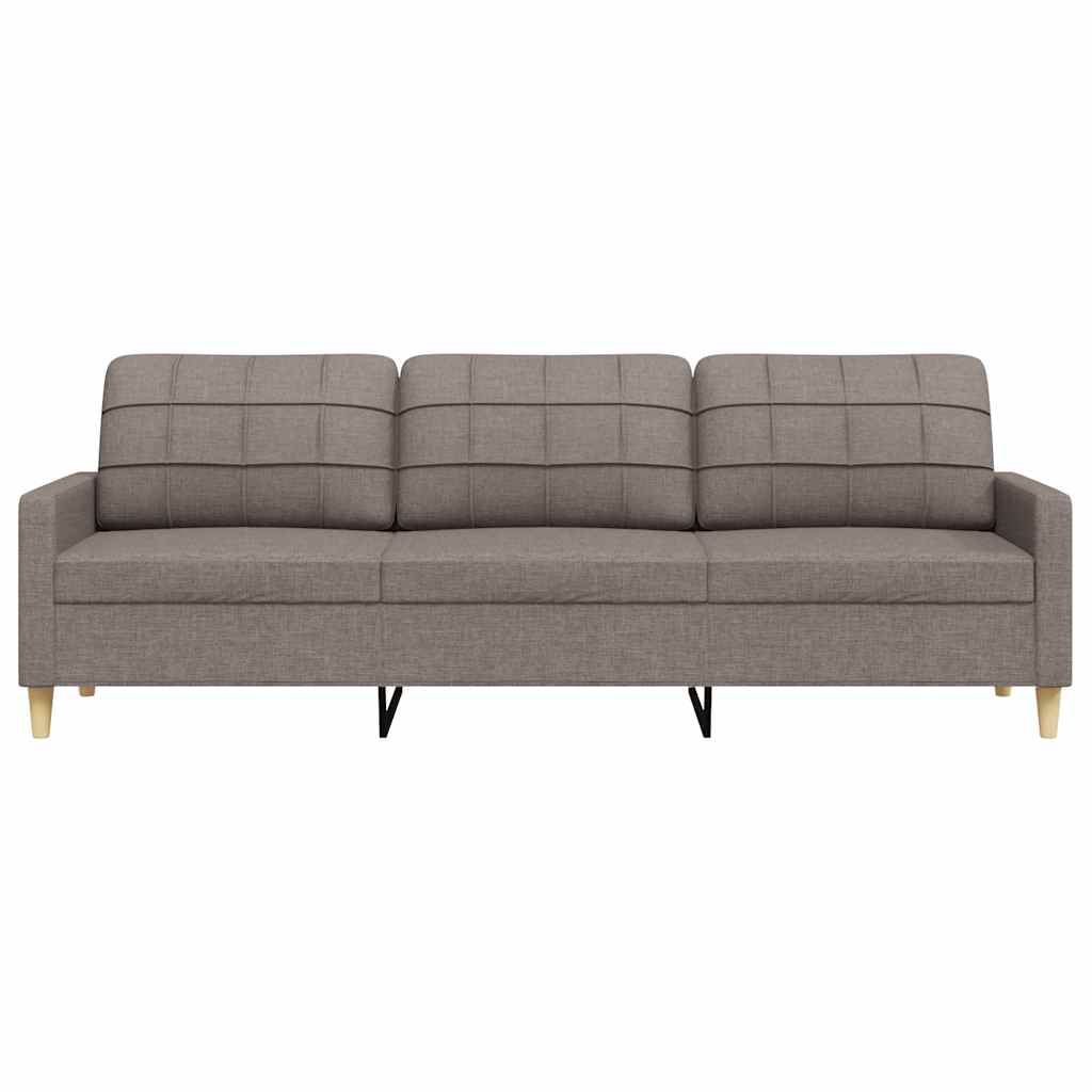 3-seater sofa in 210 cm grey-brown fabric