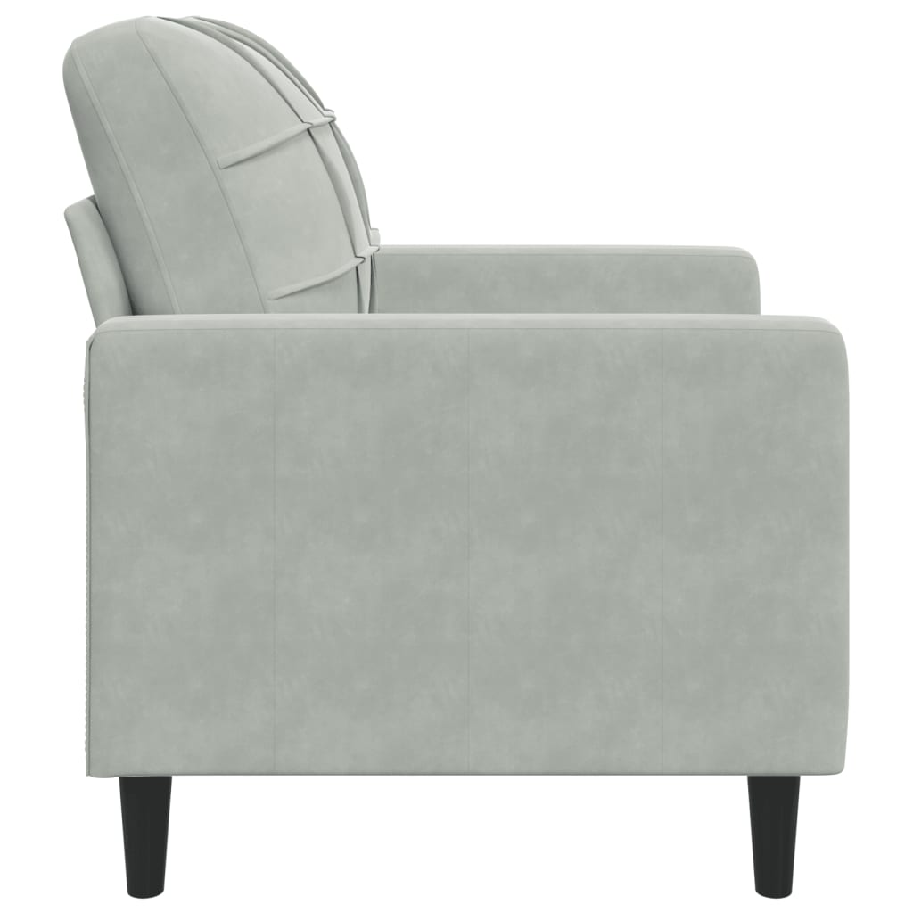 60 cm light grey velvet armchair