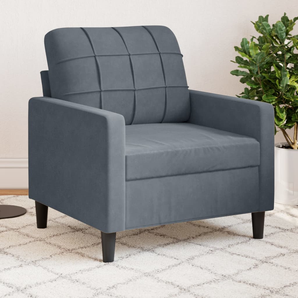 60 cm dark green velvet armchair