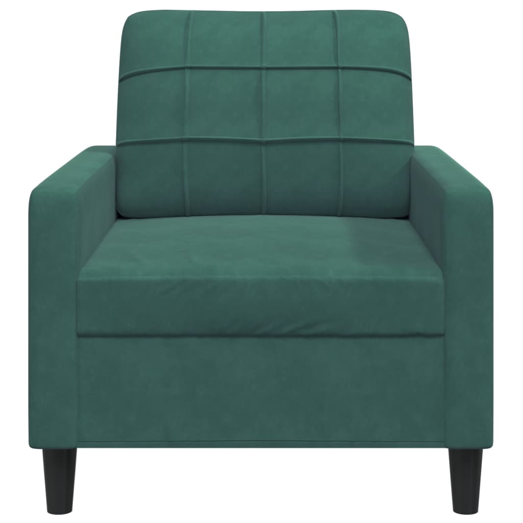 Poltrona 60 cm veludo verde-escuro