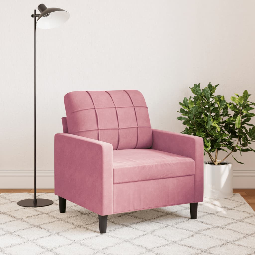 60 cm pink velvet armchair