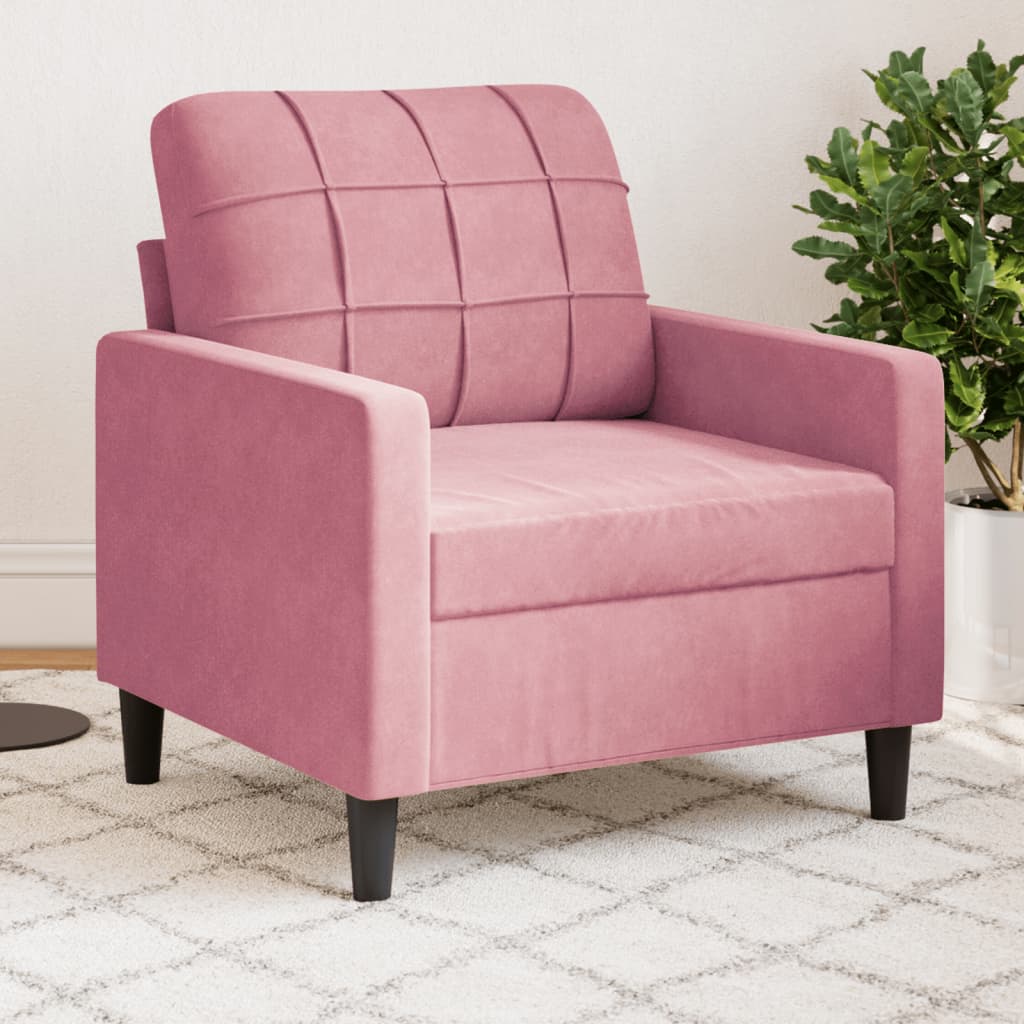 60 cm pink velvet armchair
