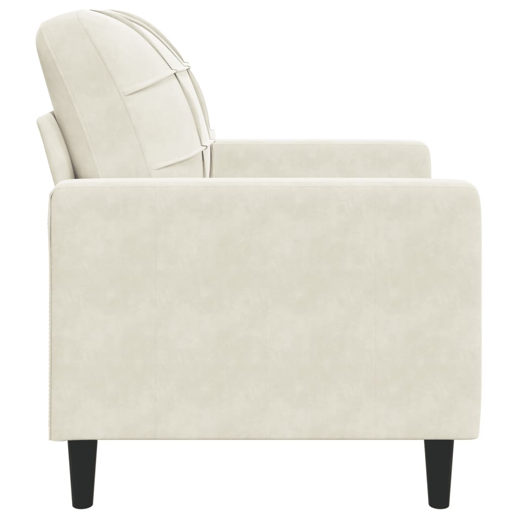 Poltrona 60 cm veludo cor creme