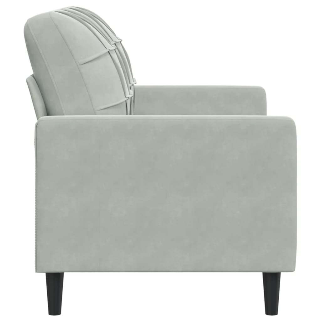 2-seater sofa 120 cm light grey velvet