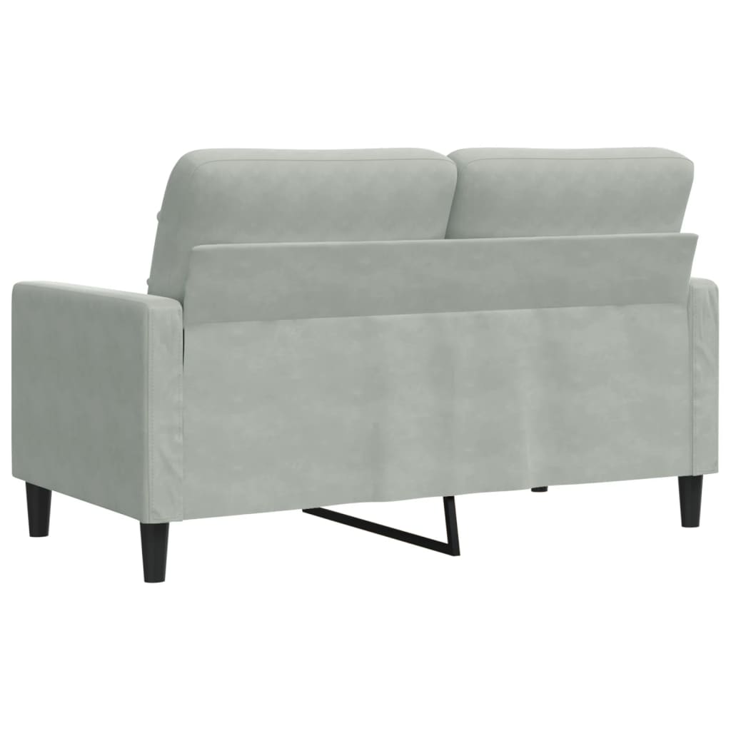 2-seater sofa 120 cm light grey velvet