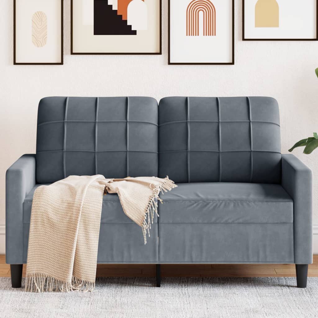 2-seater sofa 120 cm dark grey velvet