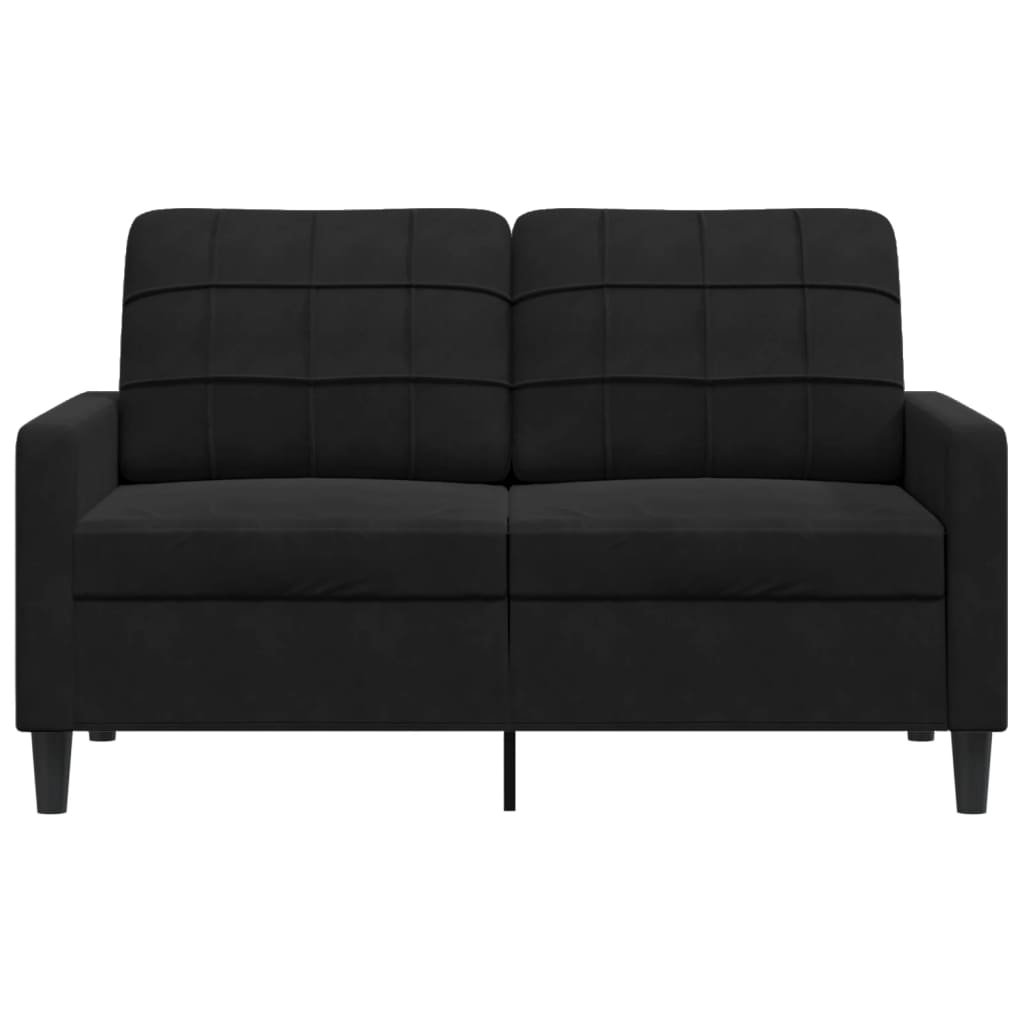 2-seater velvet sofa 120 cm black