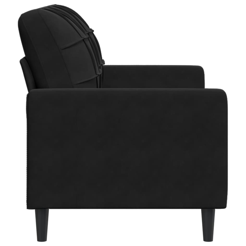 2-seater velvet sofa 120 cm black