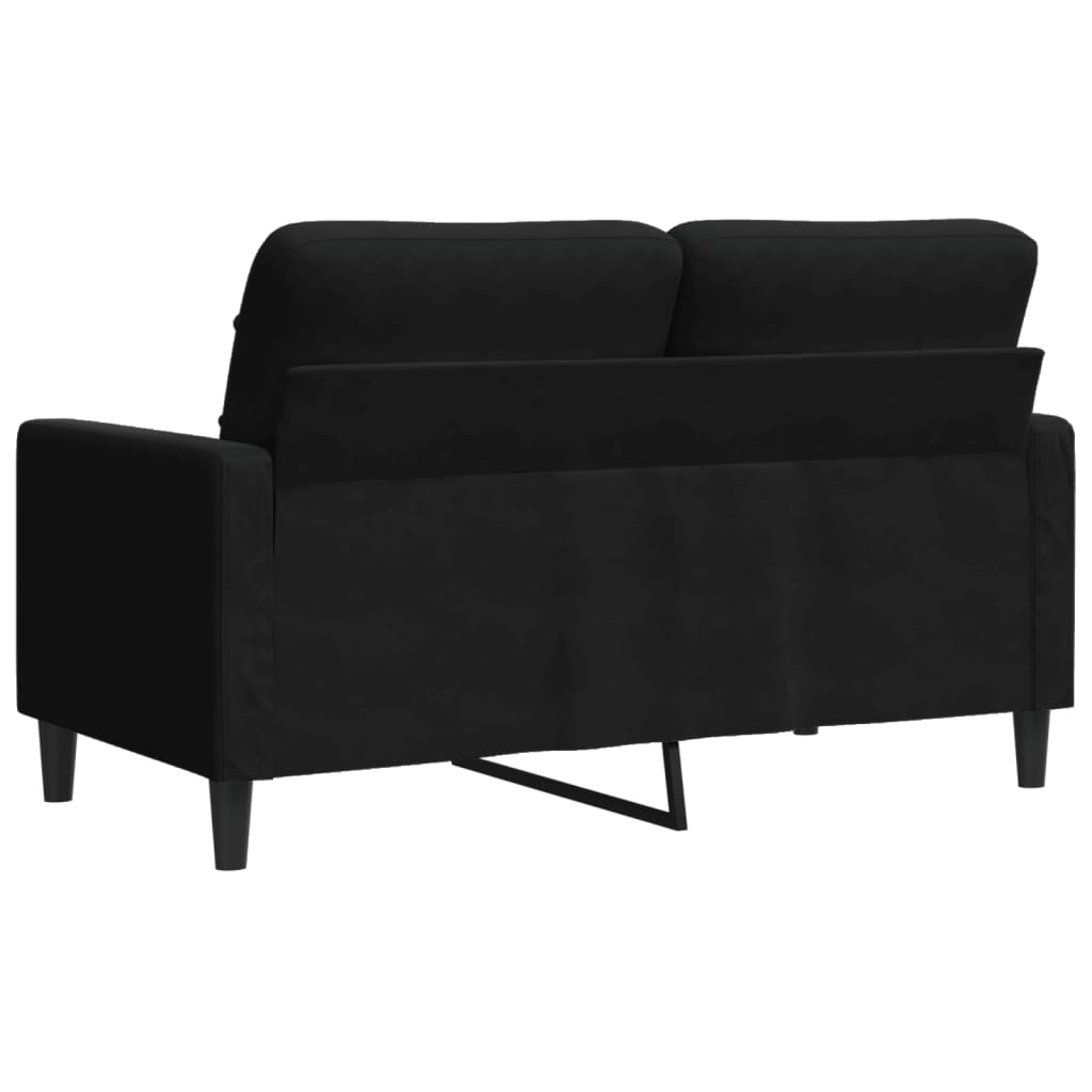 2-seater velvet sofa 120 cm black