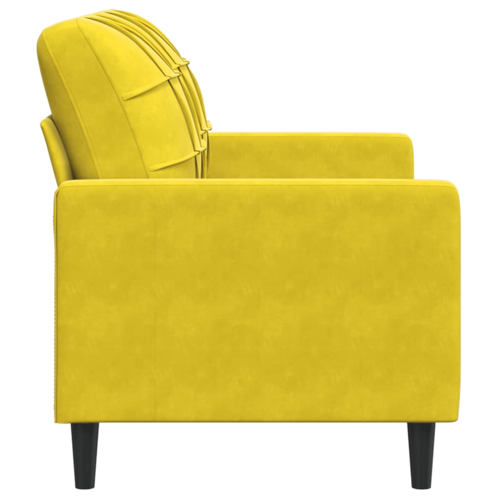 2-seater velvet sofa 120 cm yellow