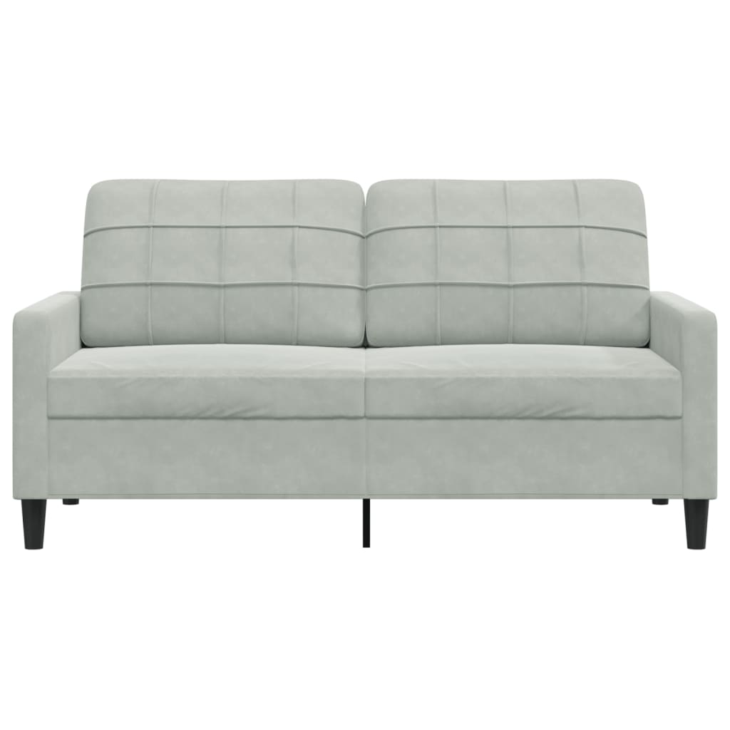 2-seater sofa 140 cm light grey velvet