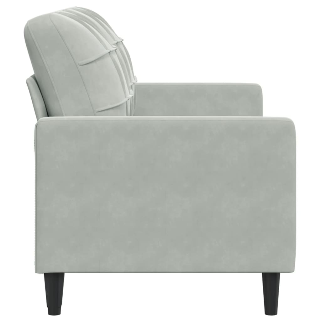 2-seater sofa 140 cm light grey velvet
