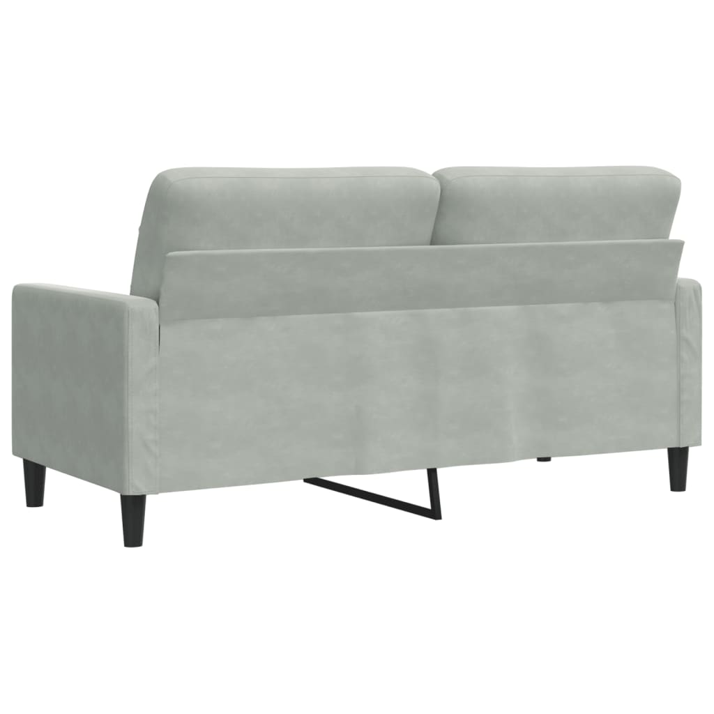2-seater sofa 140 cm light grey velvet